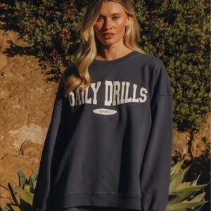 Navy Daily Drills Logo Sports Crewneck